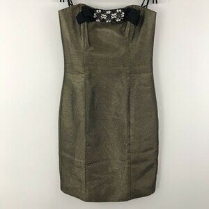 Badgley Mischka Dress Womens 6 Strapless Bow